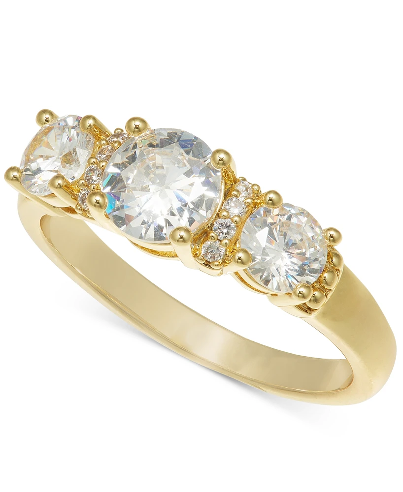 Charter Club Gold-Tone Three Stone Ring, Exclusively at Macy's