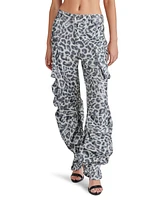 Steve Madden Women's Duo Sequined Animal-Print Cargo Pants