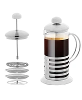 Ovente 12 Ounce, French Press Coffee and Tea Maker, Stainless Steel, Nickel Brushed FSH12S