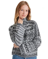 Steve Madden Women's Indie Fair Isle Mock-Neck Sweater