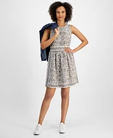 Nautica Jeans Women's Paisley Border-Print Sleeveless Dress