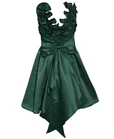 Bonnie Jean Big Girls Embroidered Bodice and Dipped Back with Oversized Bow Dress