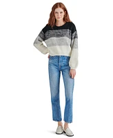 Steve Madden Women's Colette Striped Balloon-Sleeve Sweater