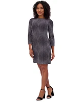 Jessica Howard Plus 3/4-Sleeve Glitter-Knit Sheath Dress