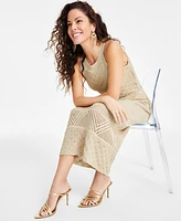 I.n.c. International Concepts Women's Metallic Crochet Skirt, Exclusively at Macy's