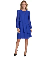 Jessica Howard Petite Tiered Chiffon Shift Dress