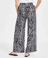 I.n.c. International Concepts Petite High-Rise Drape Wide-Leg Pants, Exclusively at Macy's