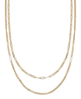 And Now This Silver, Gold Double Plated Brass Layered Necklace