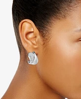 And Now This Crystal Double Teardrop C Hoop Earring
