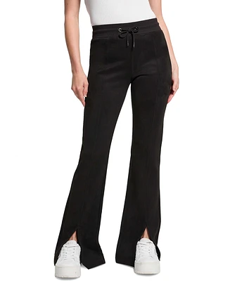 Guess Women's Scuba Suede Slit-Front Tie-Waist Pants