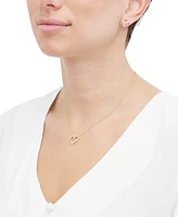2-Pc. Set Lab Created Pink Sapphire (3/4 ct. t.w.) & Lab Created White Sapphire (1/3 ct. t.w.) Heart Pendant Necklace & Matching Stud Earrings in 14k