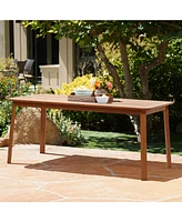 LuxenHome New Port Solid Wood Outdoor Dining Table