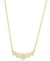 Diamond Bezel Graduated Bar Necklace (1-1/5 ct. t.w.) in 14k White or Yellow Gold, 16" + 2" extender