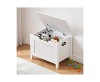 Gaomon Storage Chest, Upholstered Storage Trunk with 2 Safety Hinges, Storage Bench, Flip-Top Toy Chest for Entryway, Bedroom, Living Room, White