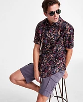 Club Room Men's Eden Short Sleeve Button-Front Floral Print Shirt, Exclusively at Macy's