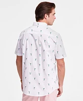 Club Room Men's Cotton Poplin Printed Short-Sleeve Shirt, Exclusively at Macy's