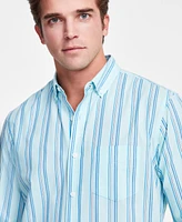 Club Room Men's Alba Stripe Woven Long-Sleeve Button-Down Shirt, Exclusively at Macy's