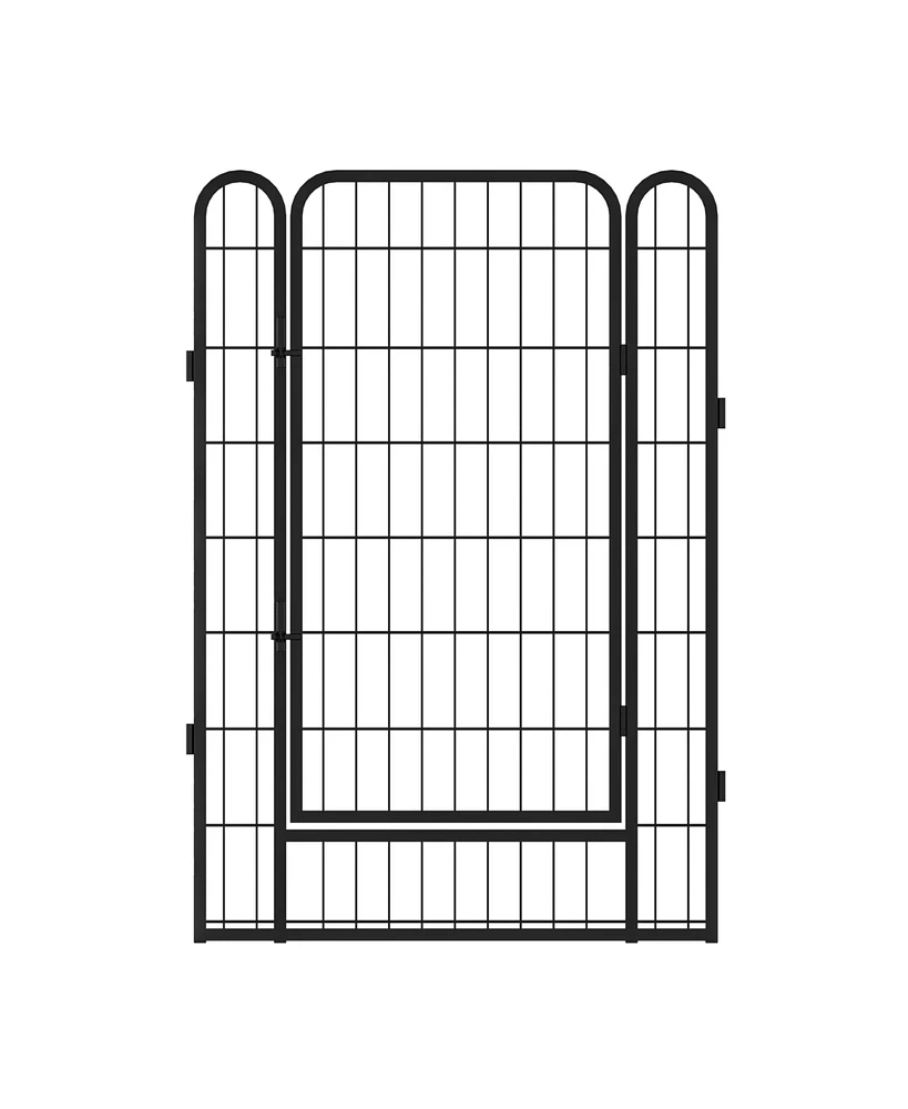 Slickblue 16-Panel Heavy-Duty Metal Playpen with Door, 39.37"H Dog Fence and Pet Exercise Pen for Outdoor Use