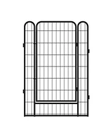 Slickblue 16-Panel Heavy-Duty Metal Playpen with Door, 39.37"H Dog Fence and Pet Exercise Pen for Outdoor Use