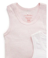 Purebaby Baby Girls Rib Bodysuit 2 pack