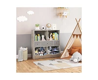 gaomon Kids Bookshelf and Bookcase Toy Storage Multi Shelf with Cubby Organizer Cabinet and Drawers for Boys Girls,Bedroom