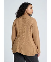 Eloquii Plus Peplum Zipper Sweater