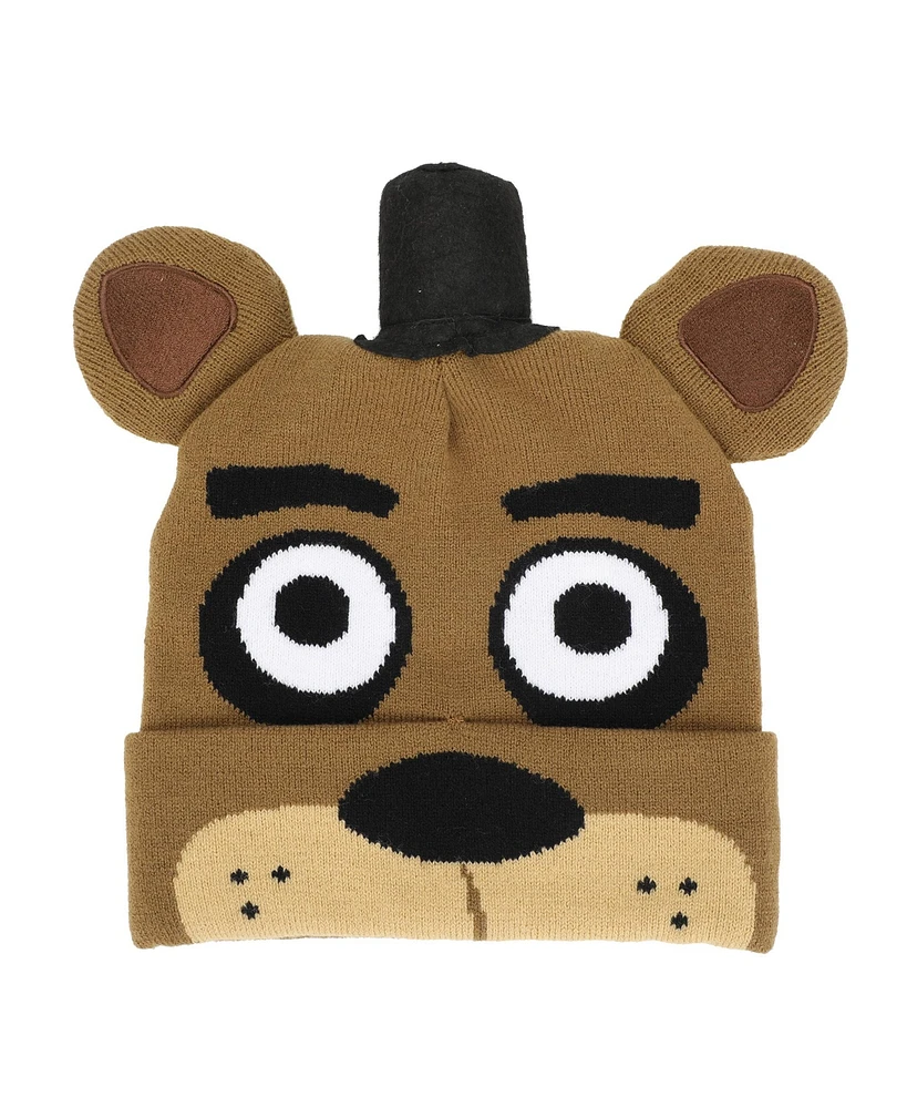 Five Nights at Freddy's Men's Adult Freddy Fazbear Face Beanie