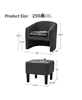 Hulala Home Silvan Modern Armchair with Storable Ottoman