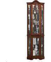 Slickblue Corner Curio Cabinet with Tempered Glass Shelves