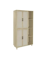 Slickblue 4 Door Cabinet with Shelves Adjustable Inner Shelves, Storage