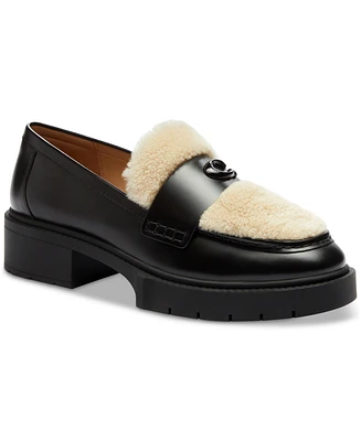 Coach Women's Leah Shearling Loafer Flats