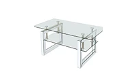 Slickblue Transparent Tempered Glass Coffee Table