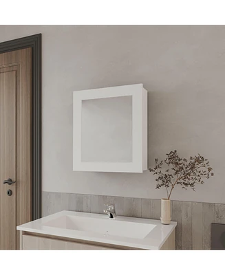 Fm Furniture Payson Medicine Cabinet in Melamine With Included Mirror, White