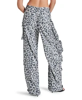 Steve Madden Women's Duo Sequined Animal-Print Cargo Pants