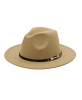 Peter Grimm Southern Charm Ultra Felt Faux Leather Band Wide Brim Hat