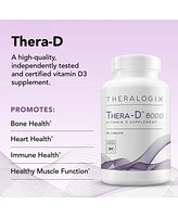 Theralogix Thera-d 6000 Vitamin D Supplement - 6,000 Iu (150 mcg) Vitamin D3 - 90-Day Supply - Immune Support Supplement for Women & Men