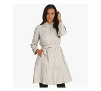 Stella Carakasi Women's Belted Water-Resistant Button Front Trench Coat