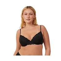 Cotton On Women's Everyday Lace Lightly Lined Bra