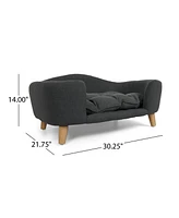 Mid-Century Modern Dog Bed with Tufted Cushion