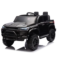 24V10A Two-seater Kids Ride On Electric Pickup, kids ride on toy W/parents remote control,4WD 800W motors, Two Safety belts, High Gate Safety Design,