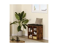 gaomon Shoe Storage Bench Cubby Organizer with Foam Pad Seating Cushion for Entryway Bedroom Living Room Dorm and Small Apartment
