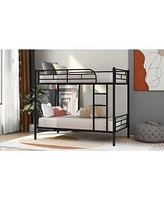 Slickblue Durable Twin Over Metal Bunk Bed for Space-Saving Sleep Solutions