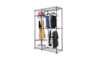 Slickblue 4 Tiers Clothing Storage Rack Black