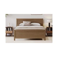 Slickblue Wood Platform Bed Frame with Headboard, Mattress Foundation with Wood Slat Support