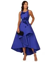 Adrianna Papell Women's Beaded Mikado High-Low Gown