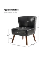 Hulala Home Silvester Mid-Century Modern Armchair with Solid Wood Legs