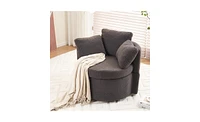 Slickblue Fabric Swivel Storage Chair with Back Cushion for Stylish Living Room Seating