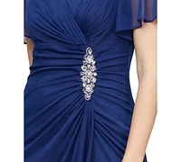 Alex Evening Women's Embellished Flutter-Sleeve Gown