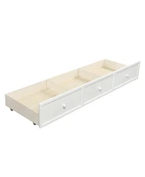 Slickblue Twin Size Wood Daybed with Three Drawers – Stylish and Functional Design in White, No Box Spring Needed, Perfect for Guest Rooms or K