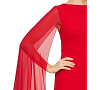 Alex Evenings Women's Cape-Sleeve Gown